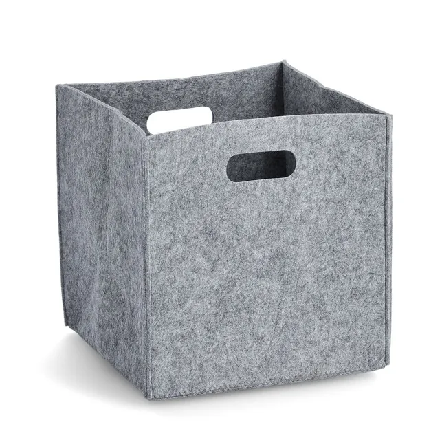zeller-present-home-living-aufbewahrungskorb-filz-grau-griffe image 1