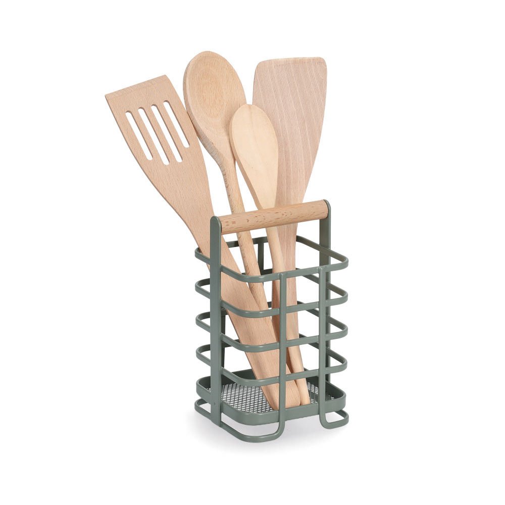 zeller-present-home-living-utensilienhalter-metall-buche-salbei image 3