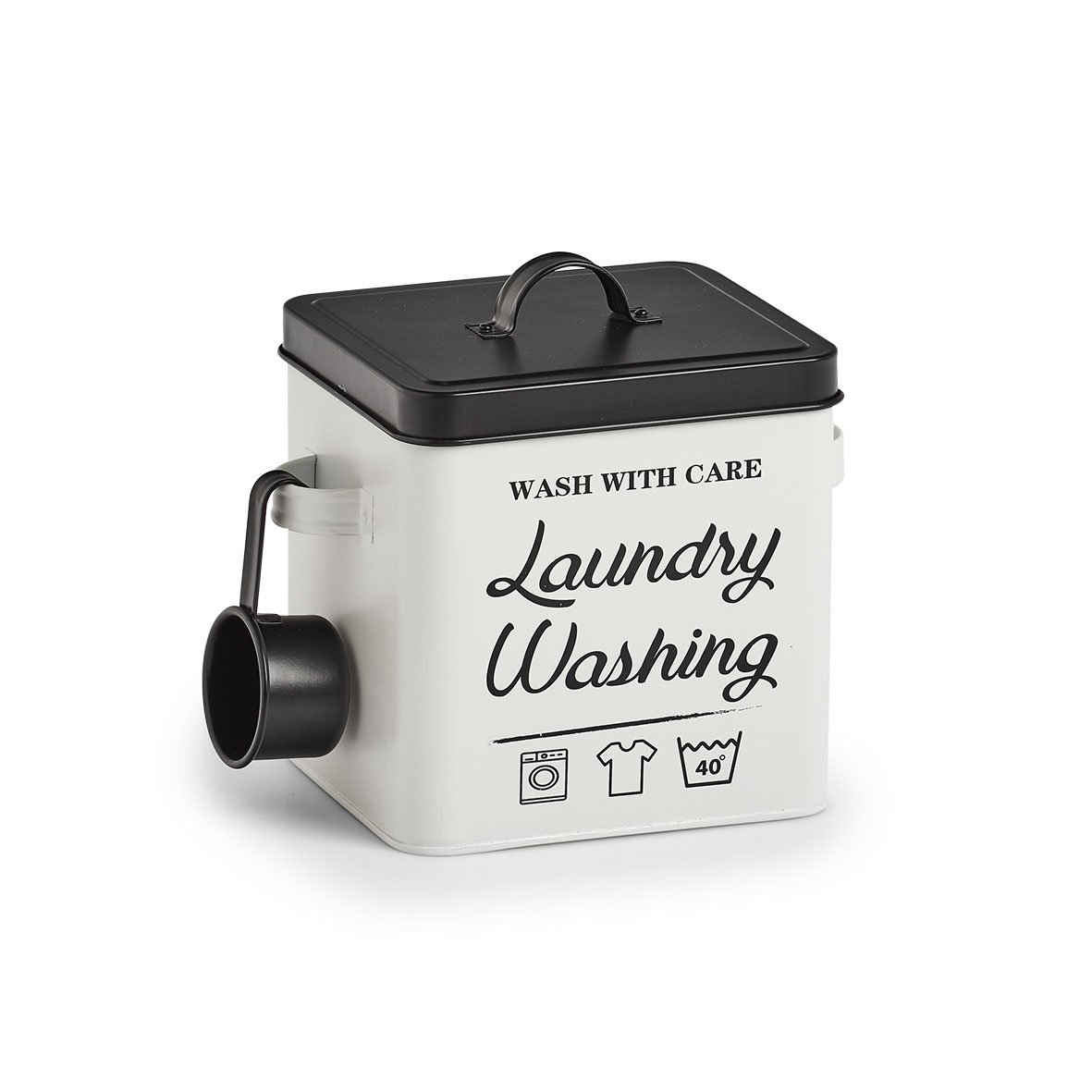zeller-present-home-waschpulver-box-laundry-metall-mit-l-ffel image 1