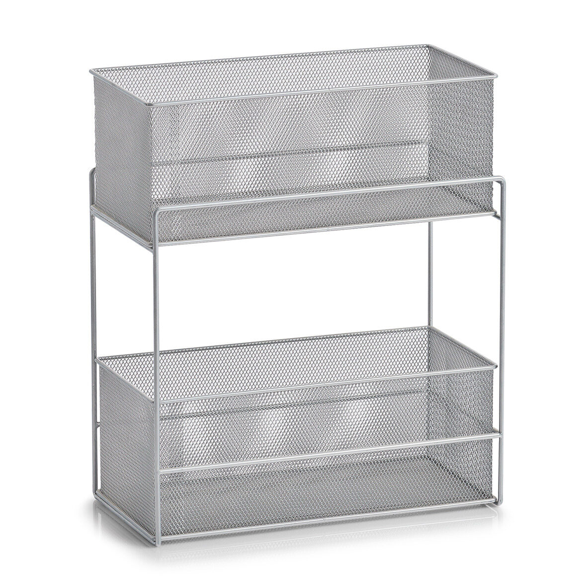 zeller-home-living-etagenregal-mit-2-k-rben-mesh-metall image 1