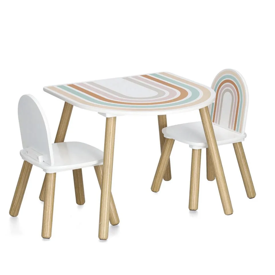 zeller-present-kids-sitzgarnitur-rainbow-3-tlg-mdf-kiefer image 1