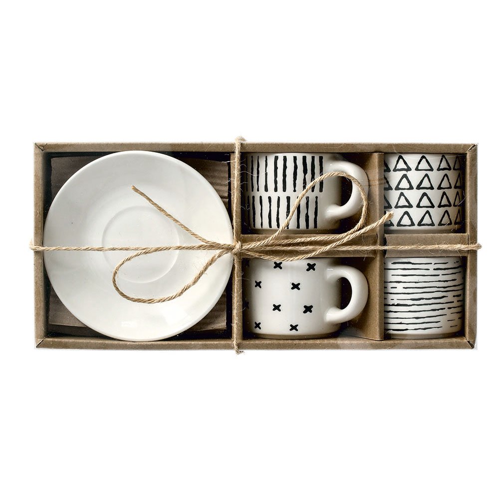 zeller-present-k-che-espresso-set-8-tlg-porzellan-schwarz-wei image 2
