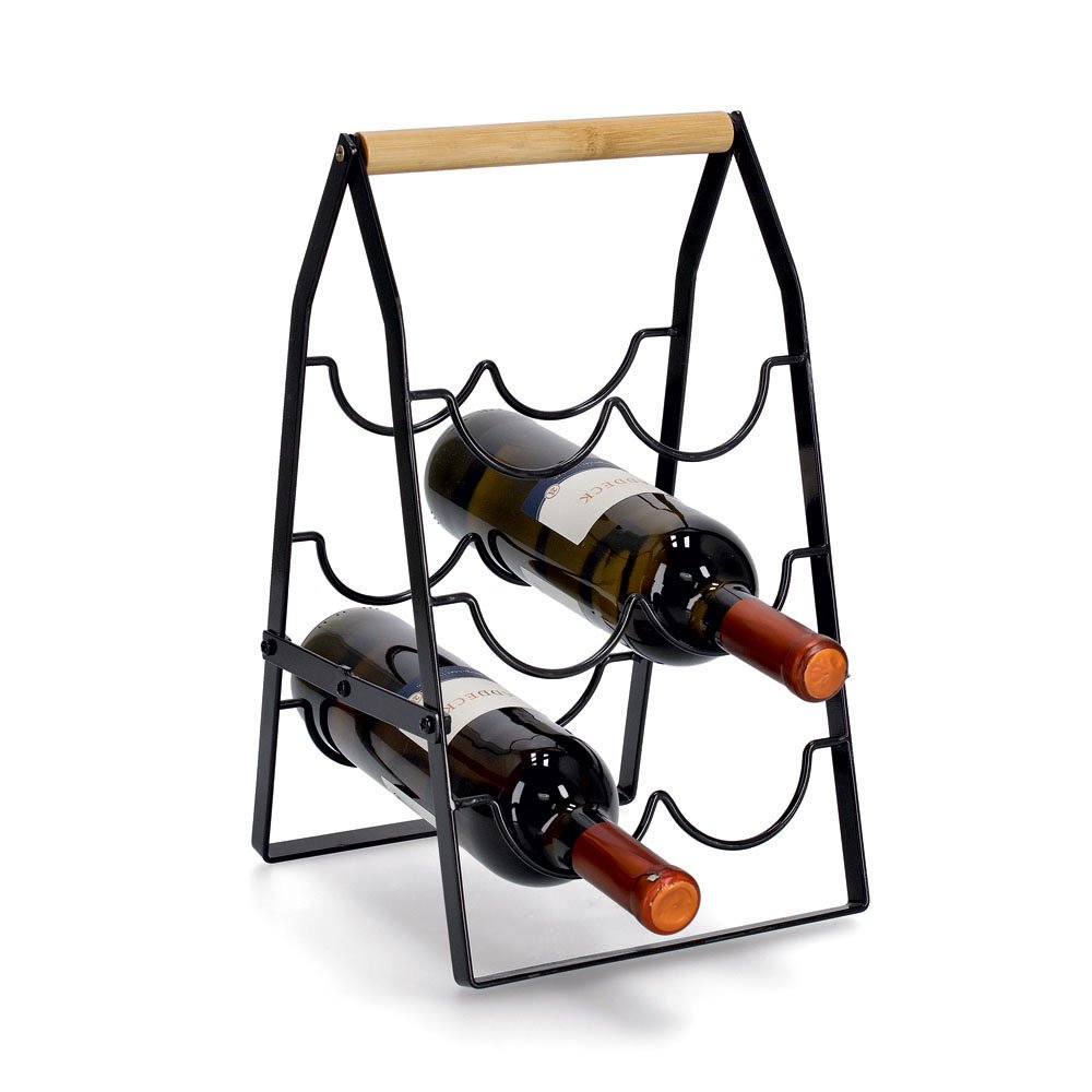 zeller-present-home-living-weinregal-6-flaschen-schwarz-klappbar image 2