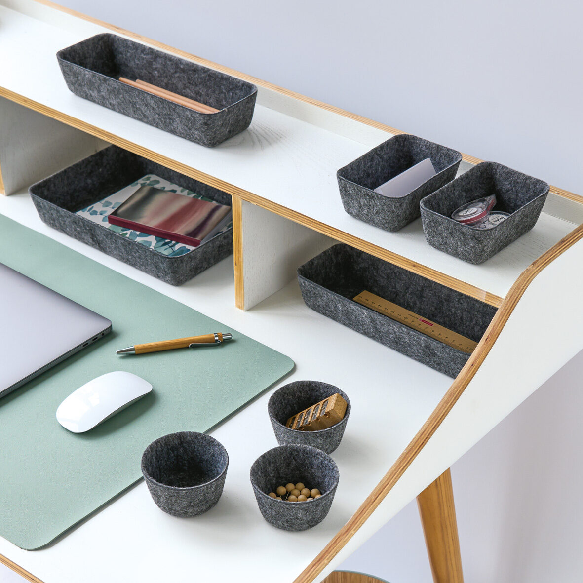 zeller-present-home-living-organizer-set-8-tlg-filz-grau image 6