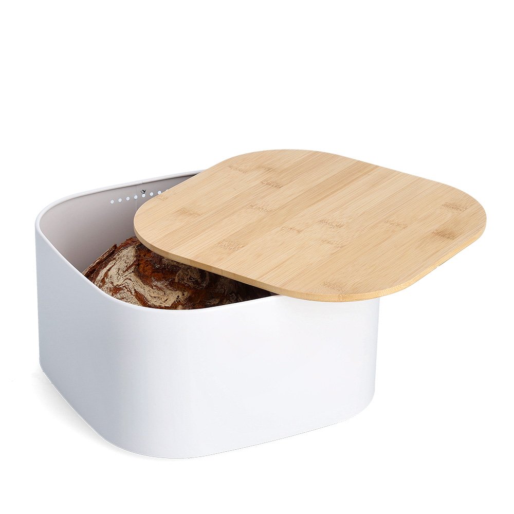 zeller-present-k-che-brotkasten-metall-wei-mit-bambusdeckel image 5