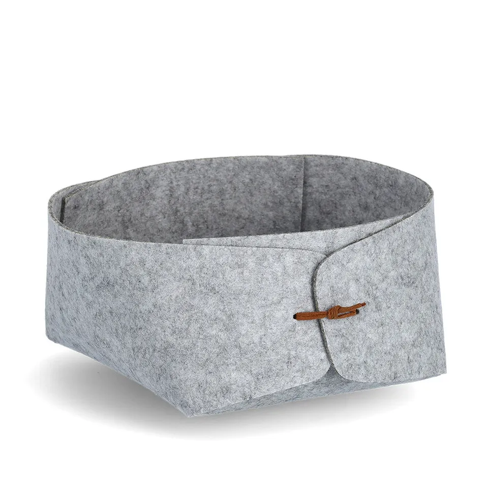zeller-home-living-aufbewahrungskorb-filz-hellgrau-flach image 1
