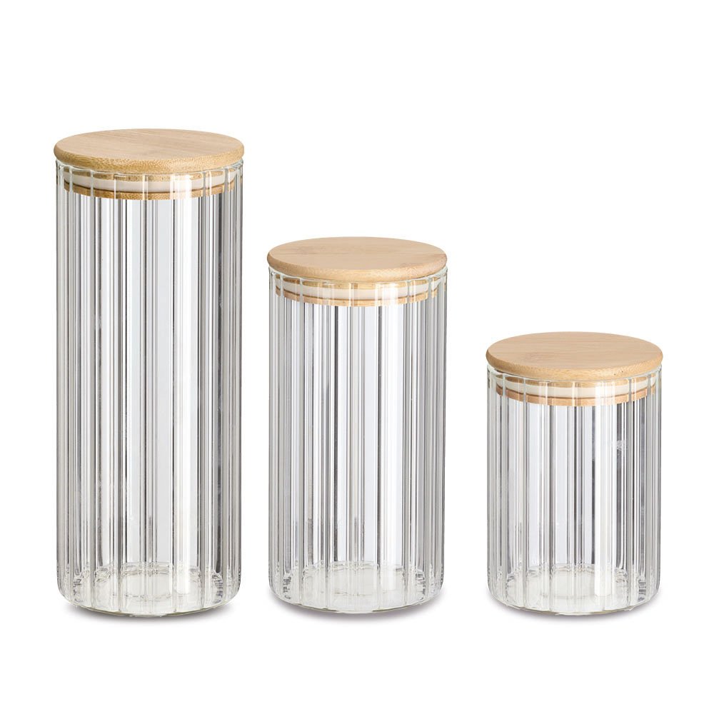 zeller-present-k-che-vorratsglas-rillen-bambusdeckel-1100-ml image 2
