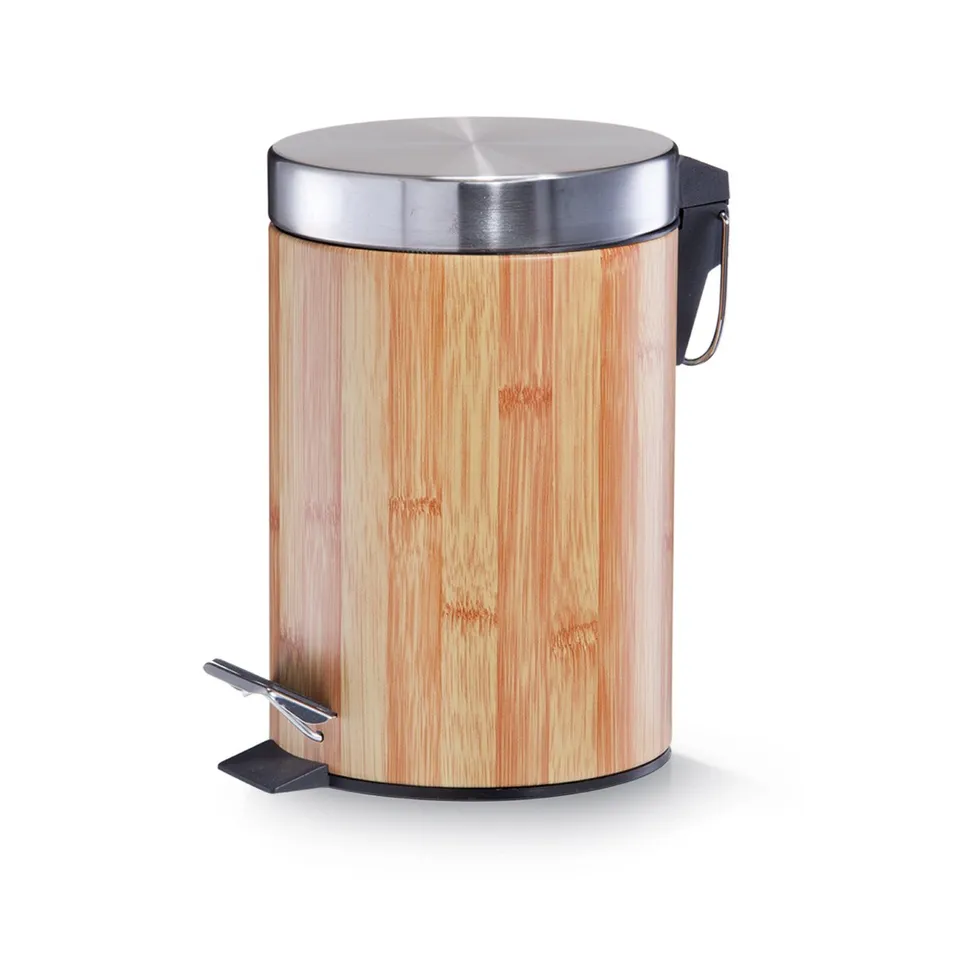zeller-present-bad-kosmetikeimer-bambus-3-liter-metall image 1