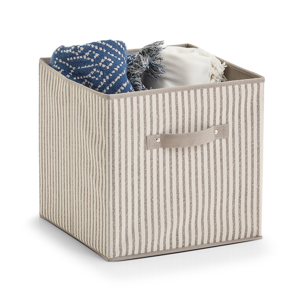 zeller-present-stripes-aufbewahrungsbox-vlies-beige-faltbar image 3