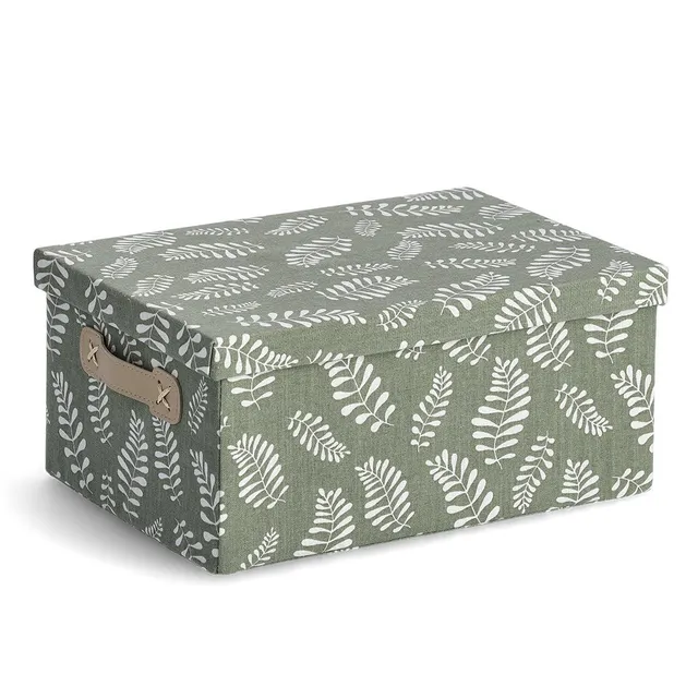 zeller-home-living-aufbewahrungsbox-leaves-stoff-mit-deckel image 1