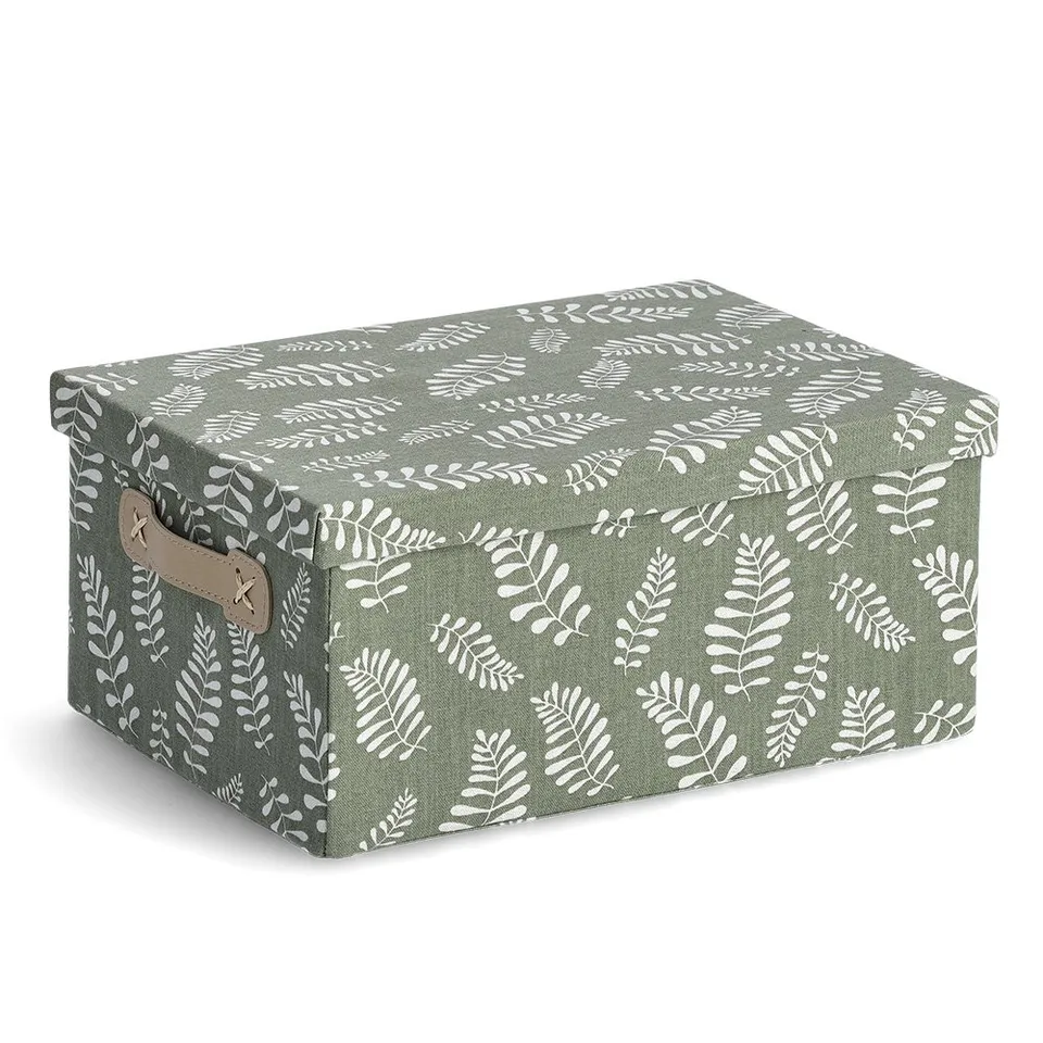 zeller-home-living-aufbewahrungsbox-leaves-stoff-mit-deckel image 1
