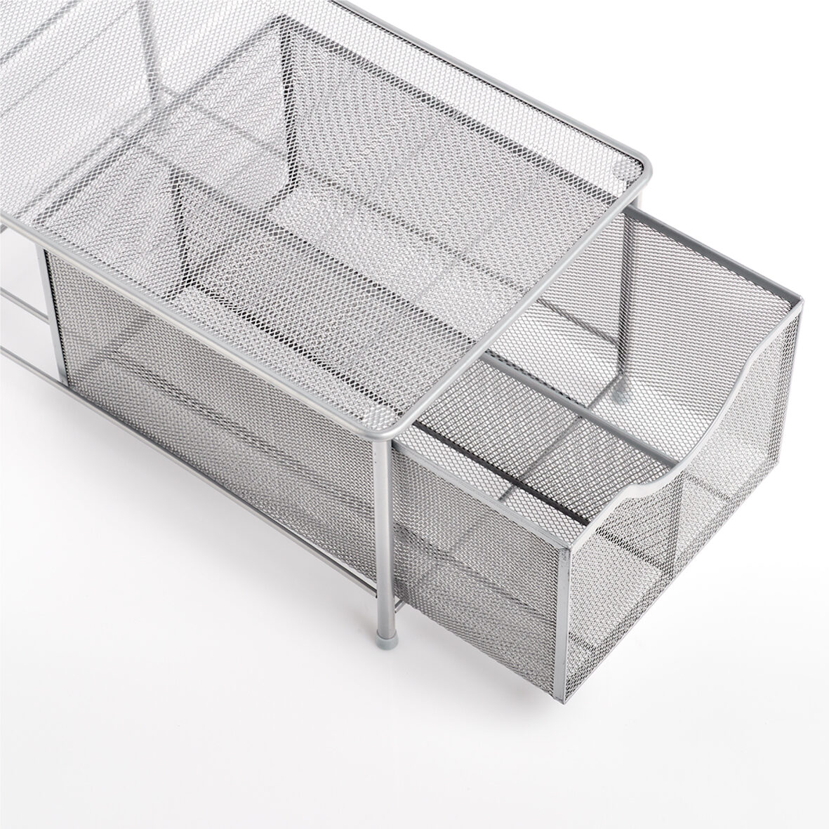 zeller-home-universalregal-mesh-metall-silber-organizer image 3