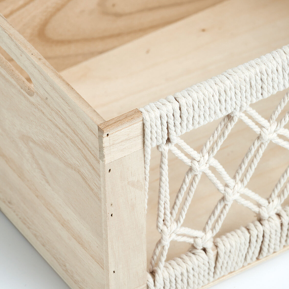 zeller-present-boho-aufbewahrungskiste-holz-baumwolle image 4