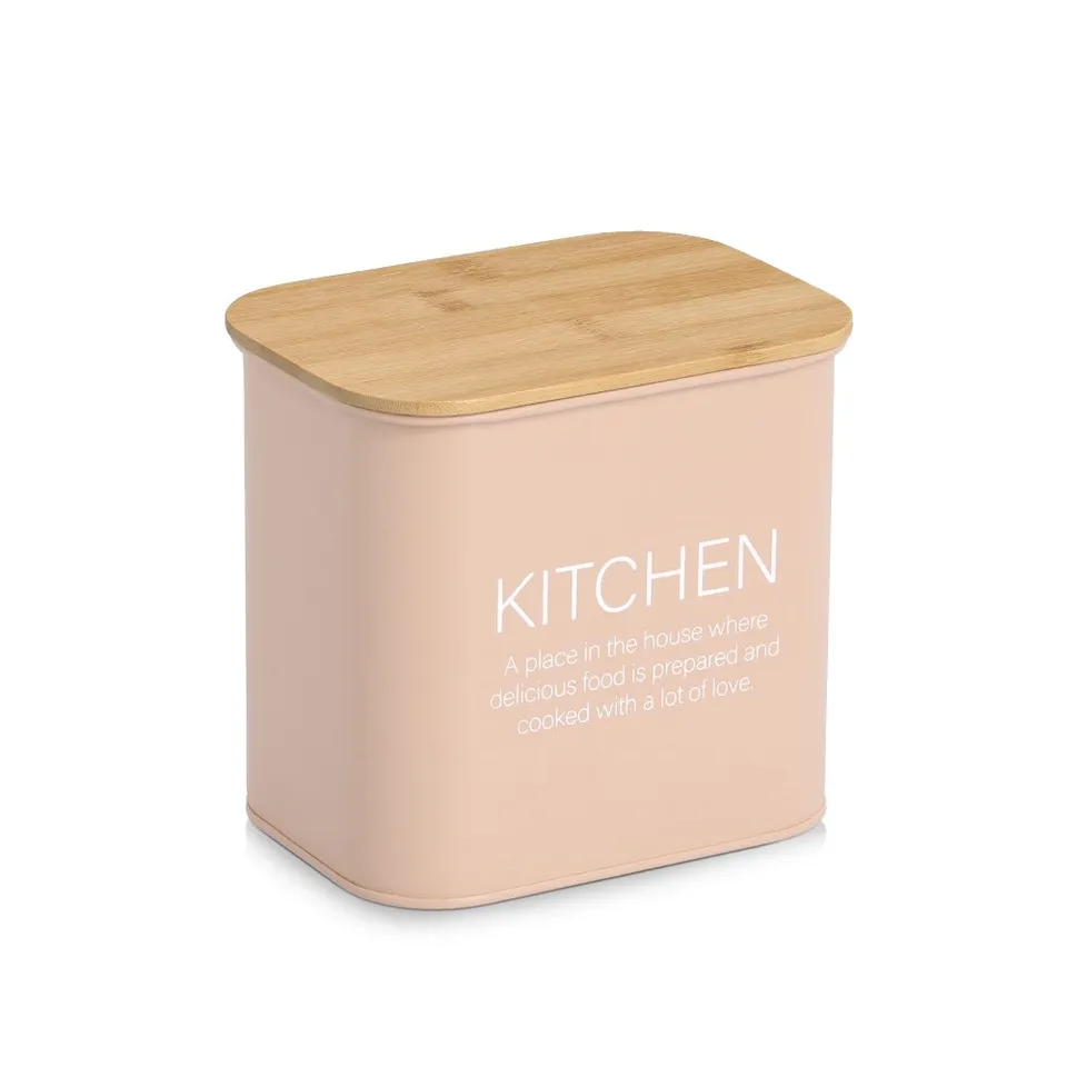 zeller-kitchen-vorratsdose-bambusdeckel-2300ml-rosa image 1