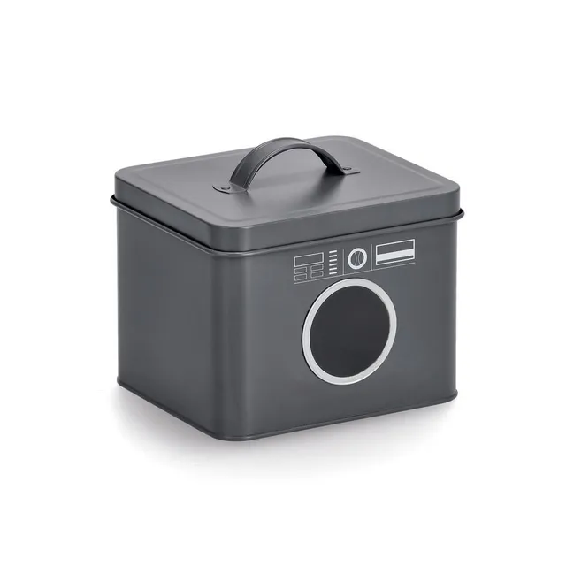 zeller-present-home-waschpulver-box-metall-anthrazit-deckel image 1