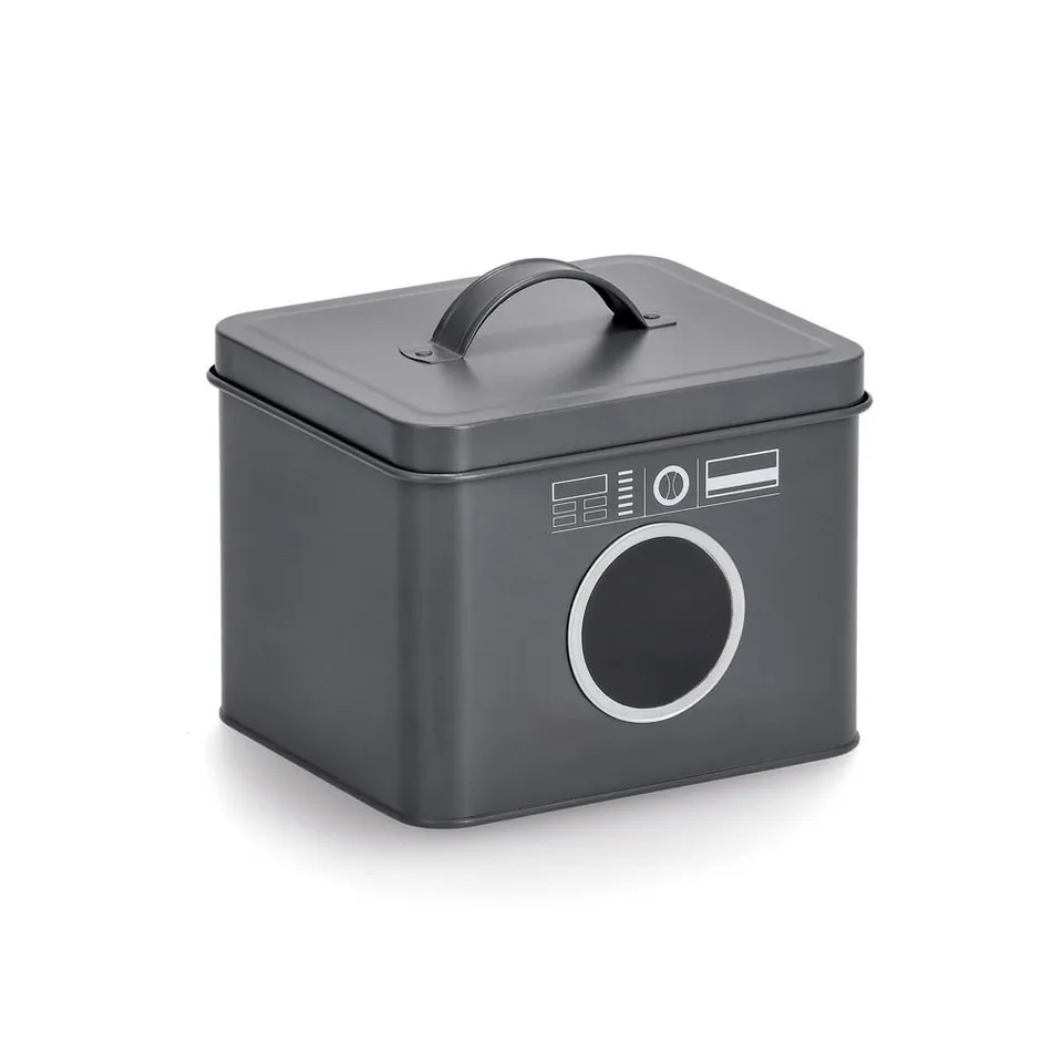 zeller-present-home-waschpulver-box-metall-anthrazit-deckel image 1