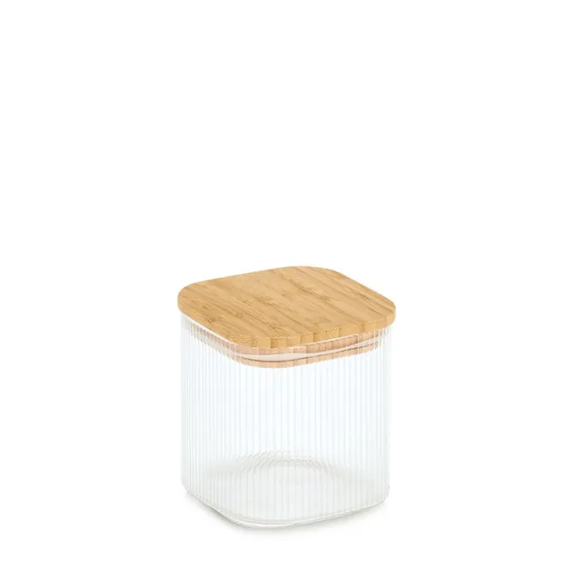 zeller-present-k-che-vorratsglas-bambusdeckel-720-ml-geriffelt image 1