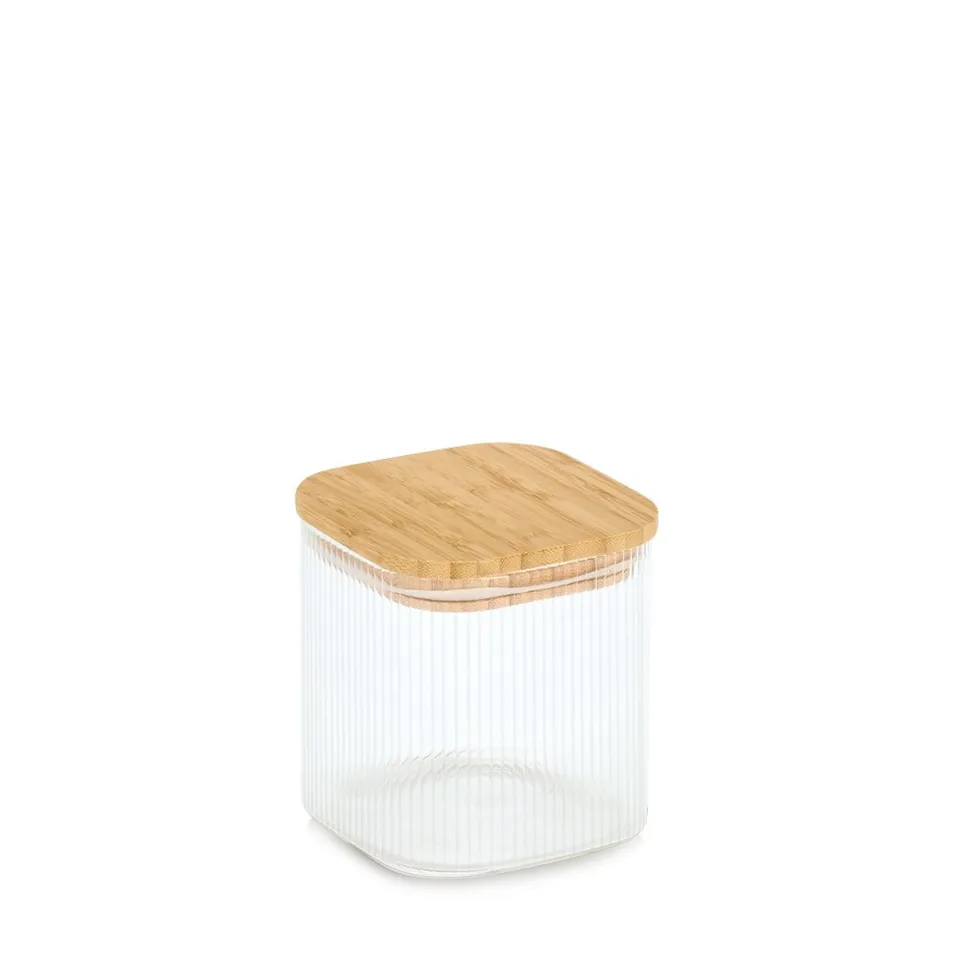 zeller-present-k-che-vorratsglas-bambusdeckel-720-ml-geriffelt image 1
