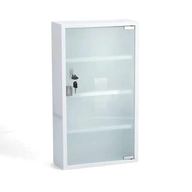 zeller-present-medizinschrank-metall-glas-wei-abschlie-bar image 1