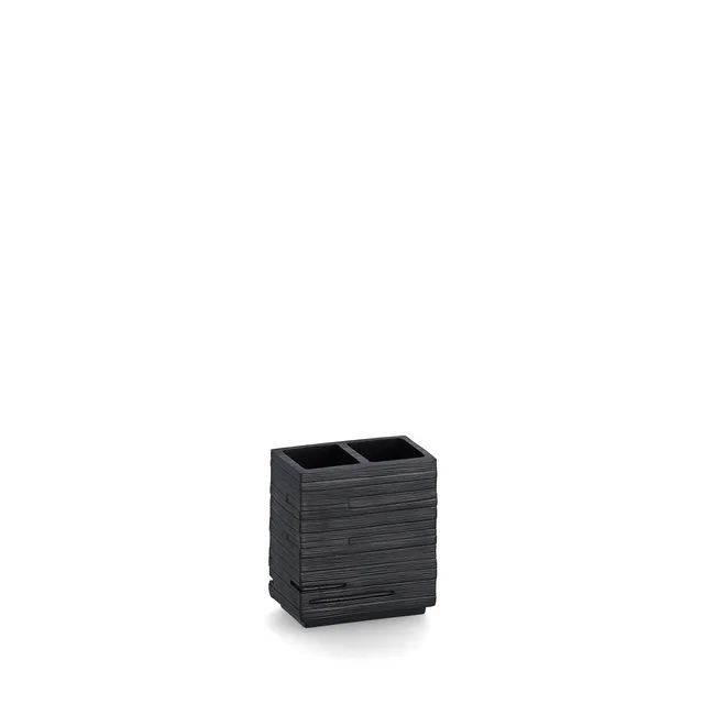 zeller-present-bad-zahnb-rstenhalter-schiefer-polyresin-schwarz image 1