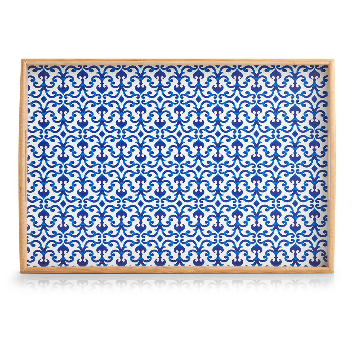zeller-table-serviertablett-marokko-bambus-blau-wei image 3