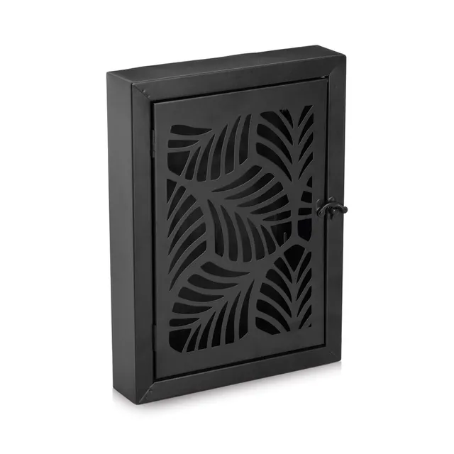 zeller-present-home-schluesselkasten-leaves-metall-schwarz image 1