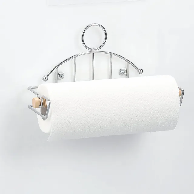 zeller-present-k-che-k-chenrollenhalter-metall-verchromt-wand image 1