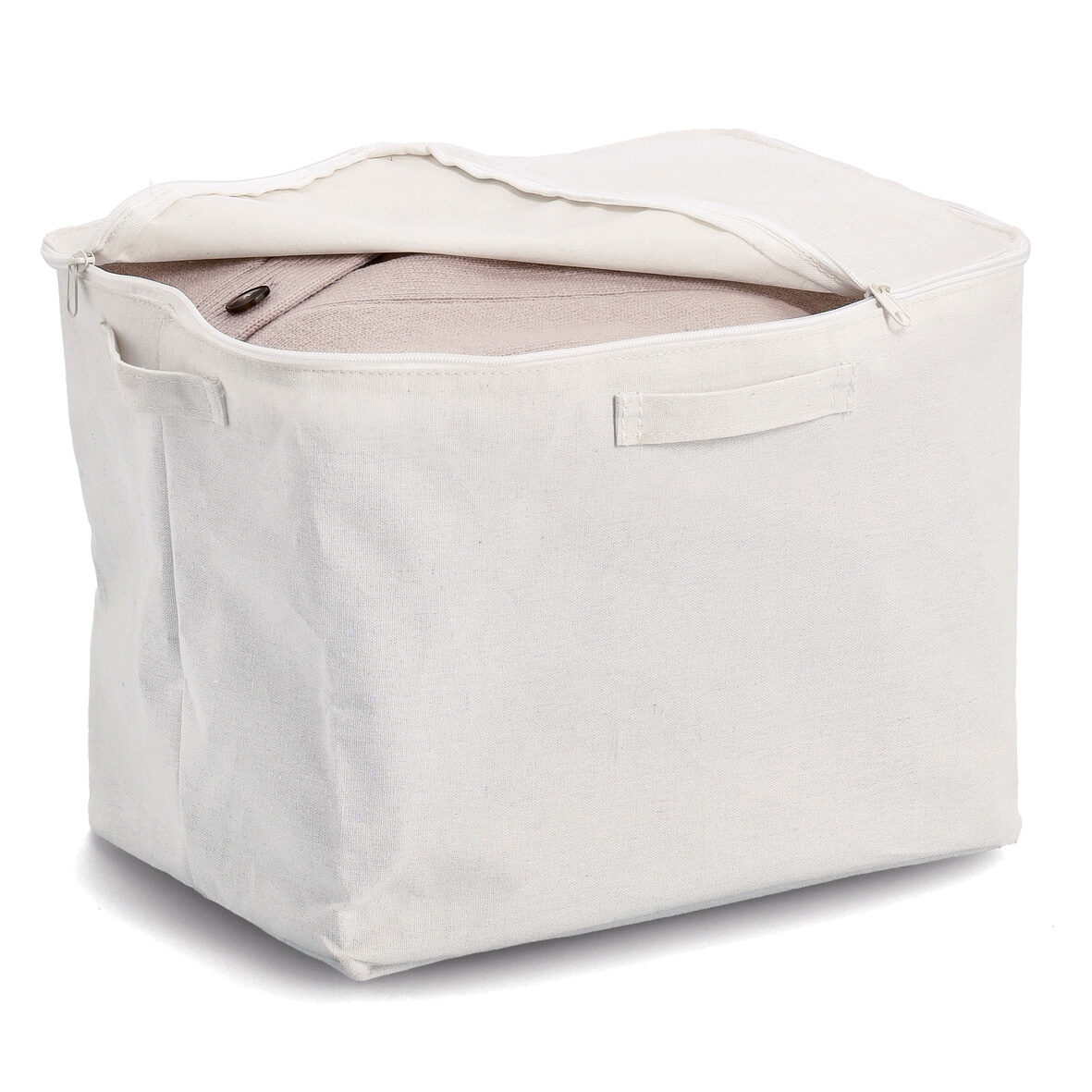 zeller-present-home-living-aufbewahrungsbox-creme-rei-verschluss image 2