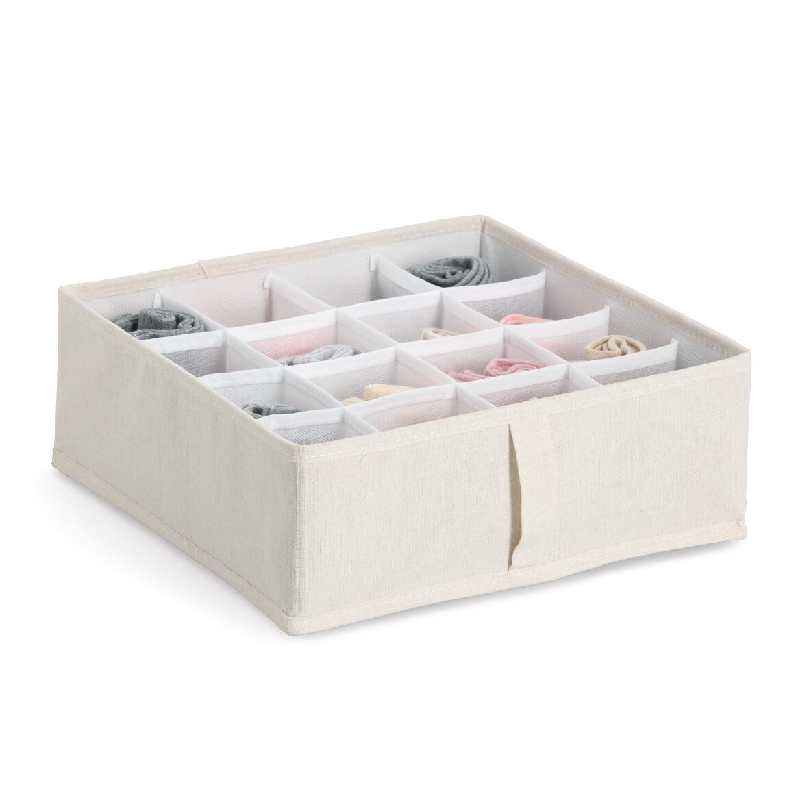 zeller-present-aufbewahrungsbox-16-f-cher-polyester-beige image 2