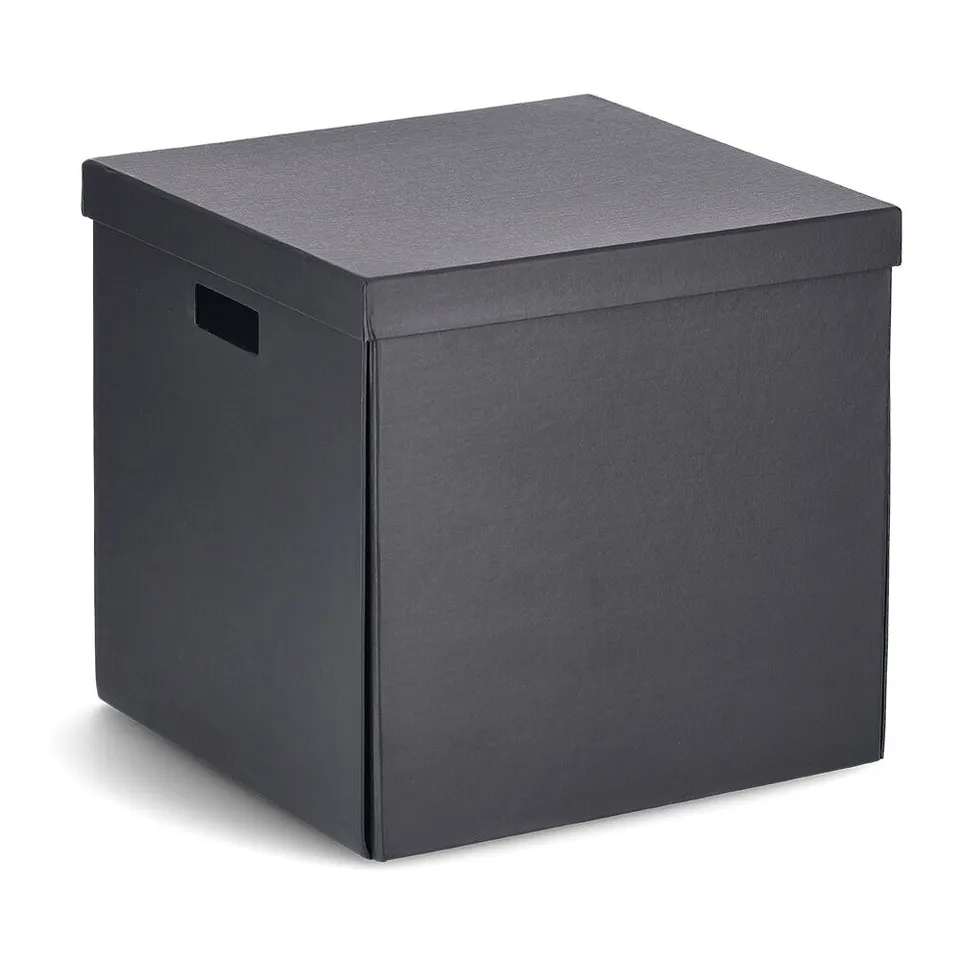 zeller-home-aufbewahrungsbox-karton-schwarz-faltbar image 1