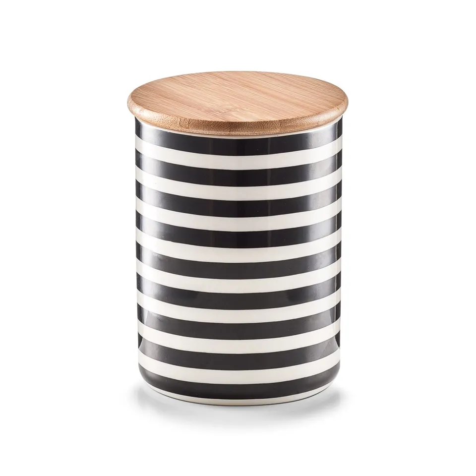 zeller-k-che-vorratsdose-stripes-keramik-bambusdeckel image 1