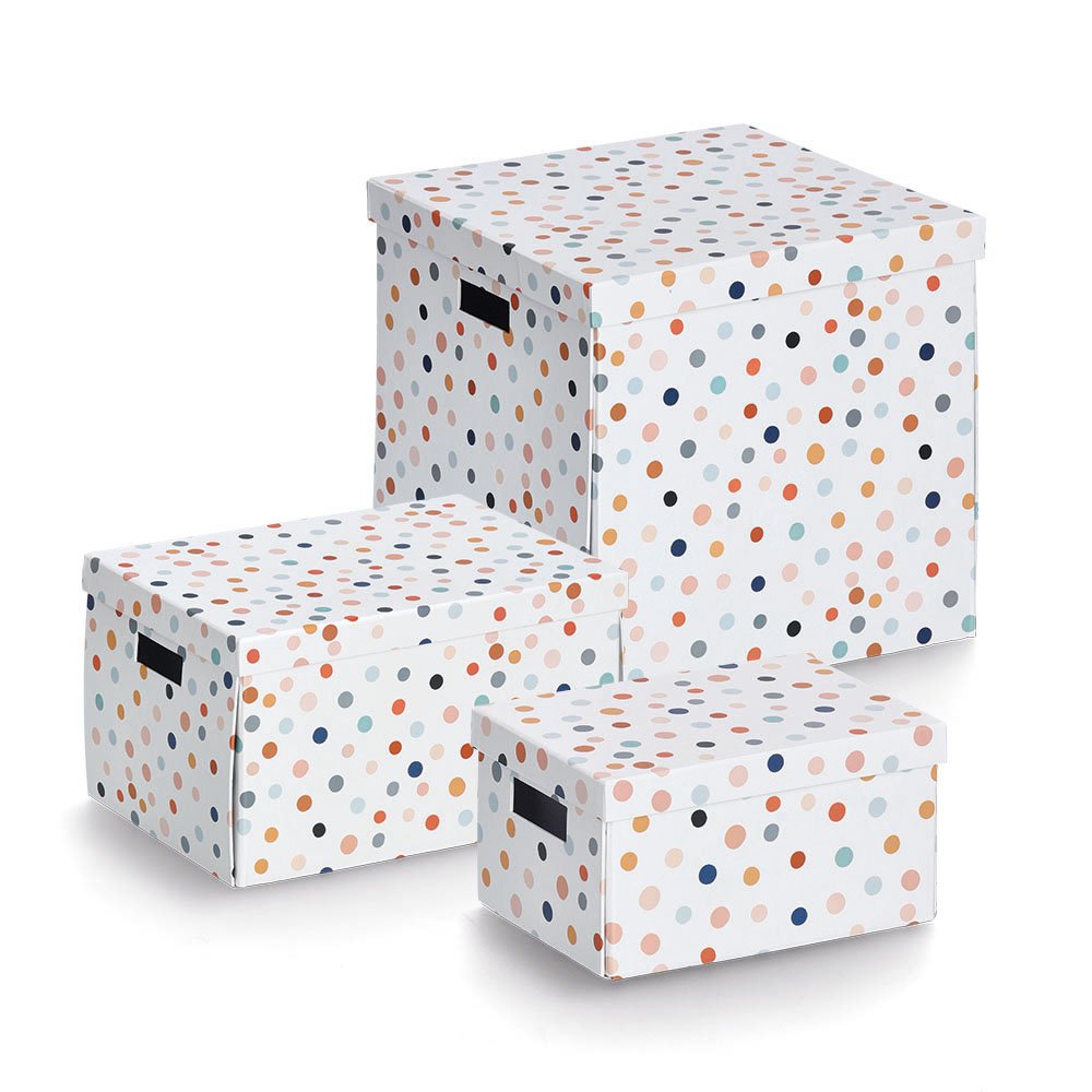zeller-present-home-aufbewahrungsbox-dots-karton-mit-griff image 4