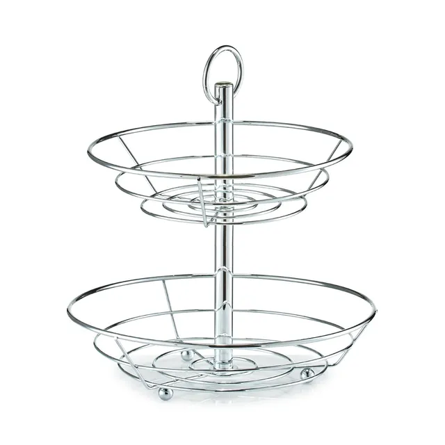 zeller-present-table-obst-etagere-2-lagig-metall-verchromt image 1