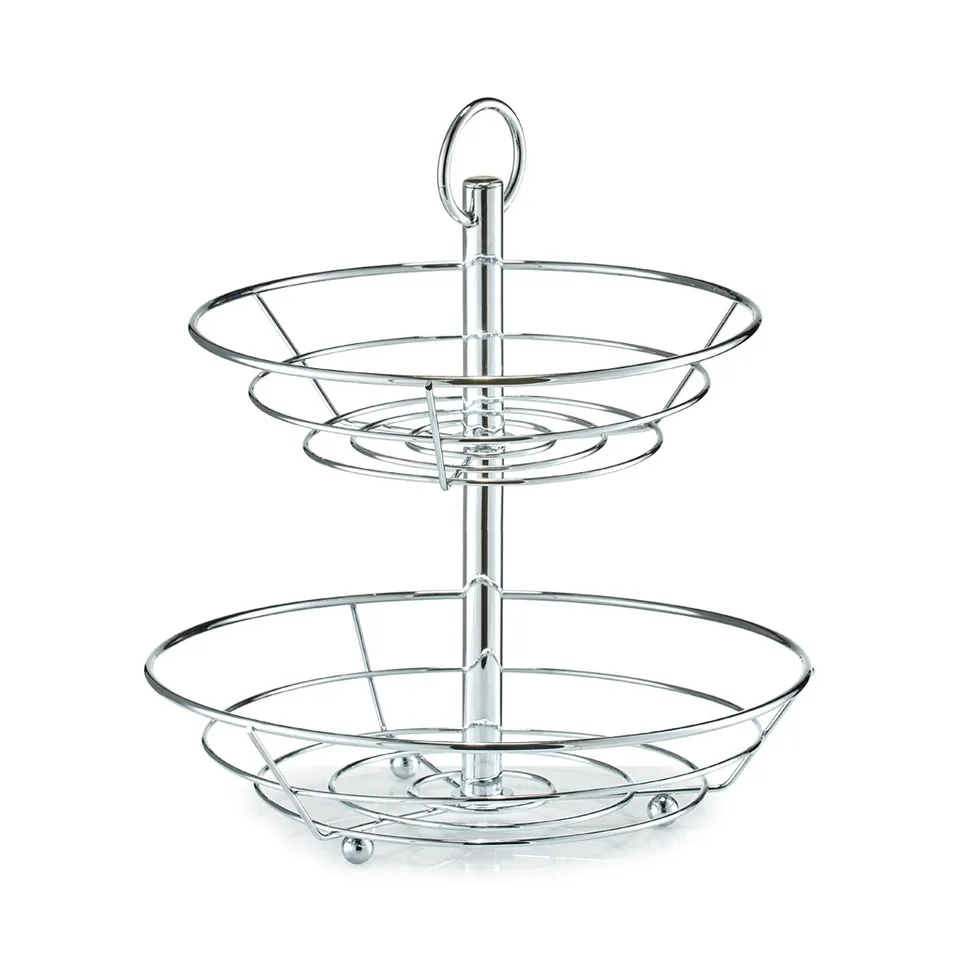 zeller-present-table-obst-etagere-2-lagig-metall-verchromt image 1