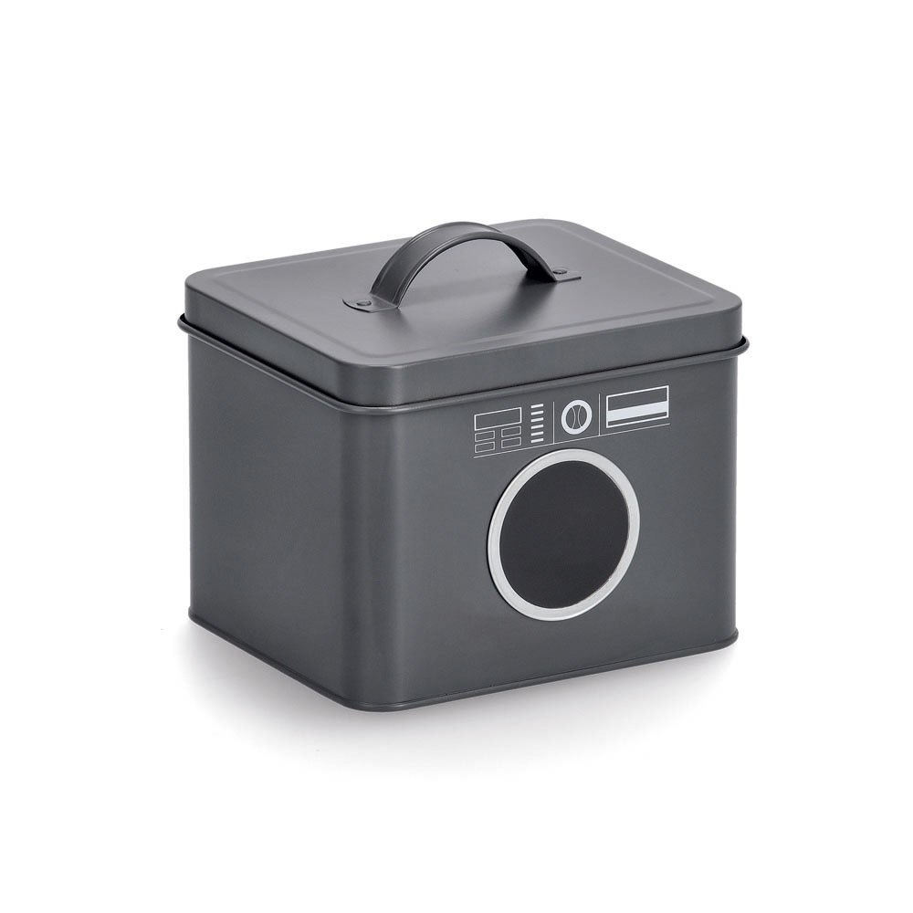 zeller-present-home-waschpulver-box-metall-anthrazit-deckel image 1