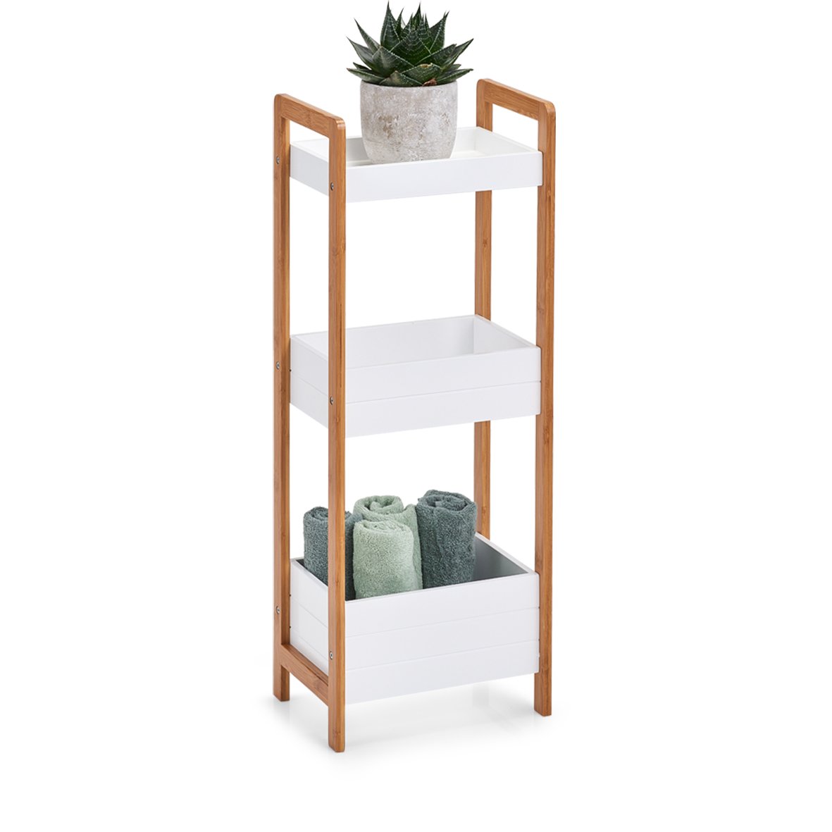 zeller-present-home-living-standregal-3-f-cher-bambus-mdf-regal-wei image 3