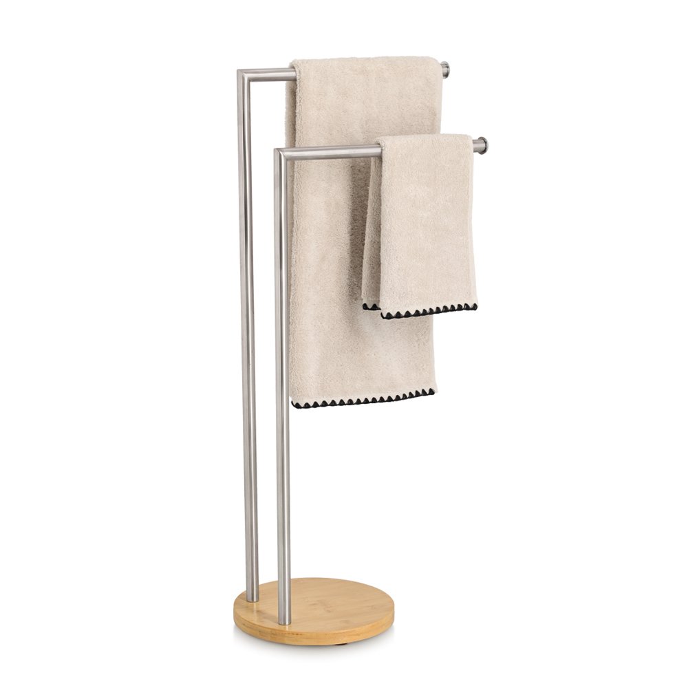 zeller-present-handtuchhalter-edelstahl-bambus-freistehend image 3