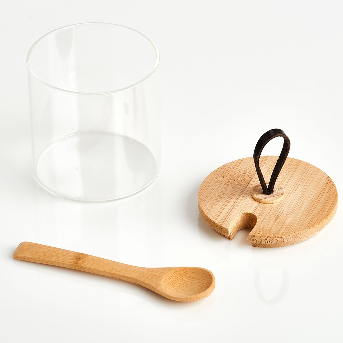 zeller-k-che-vorratsglas-320-ml-mit-l-ffel-bambusdeckel image 2