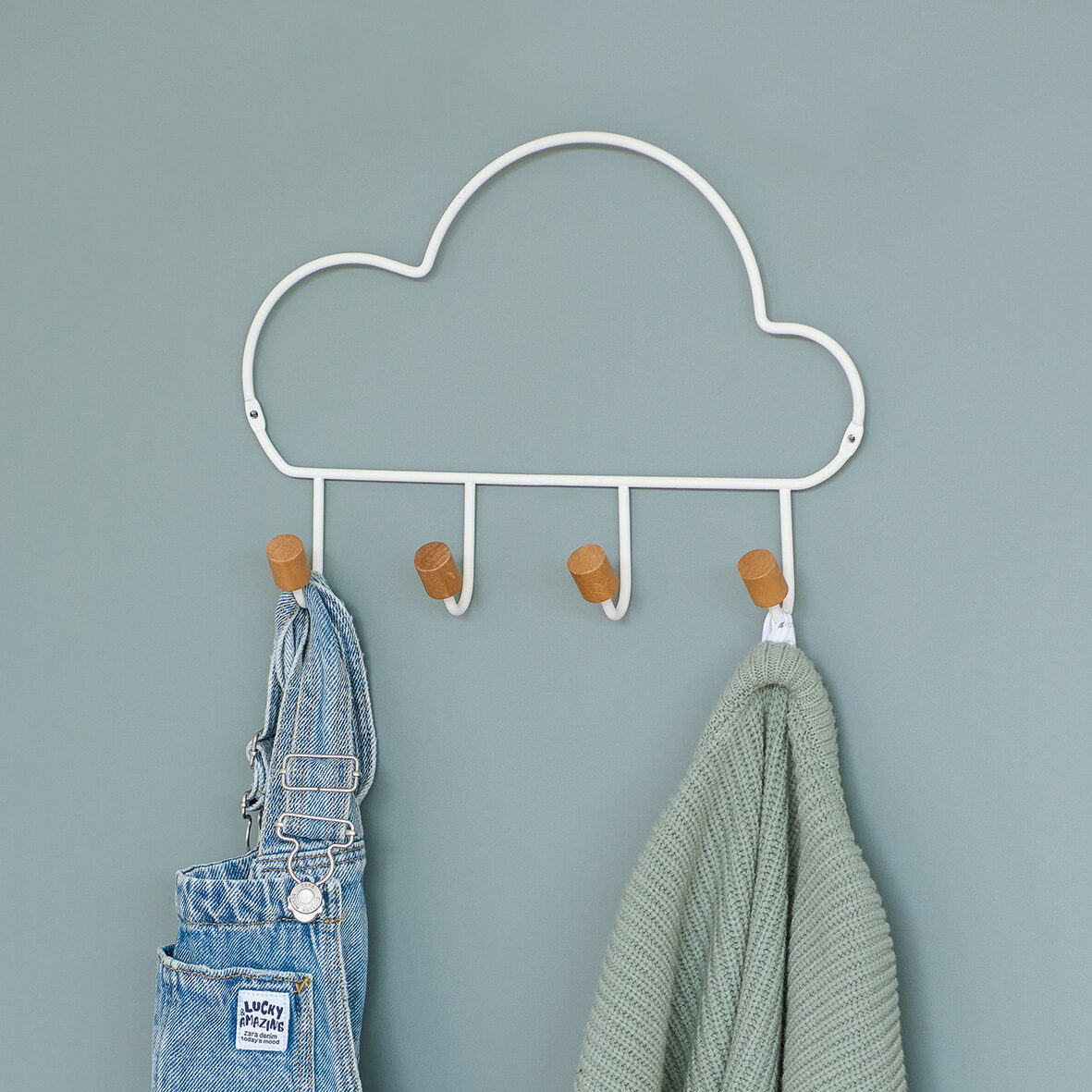 zeller-present-k-che-hakenleiste-cloud-4-haken-wei-holz image 3