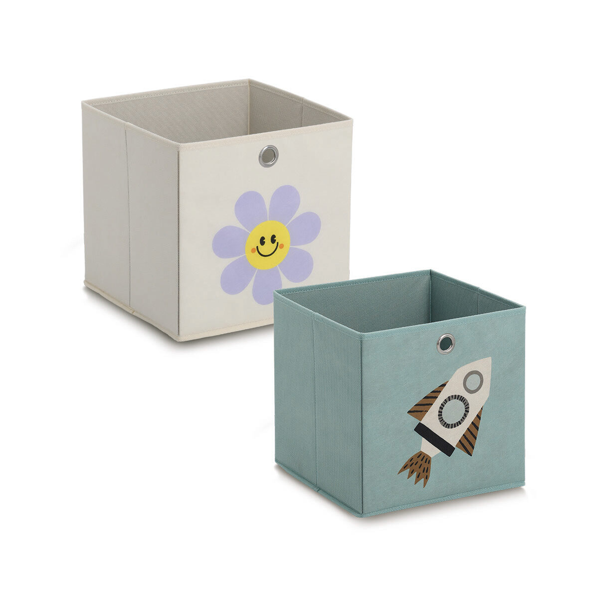 zeller-present-home-living-aufbewahrungsbox-happy-flower-creme image 2