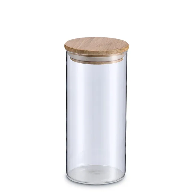 zeller-k-che-vorratsglas-bambusdeckel-1400-ml-aufbewahrungsglas image 1
