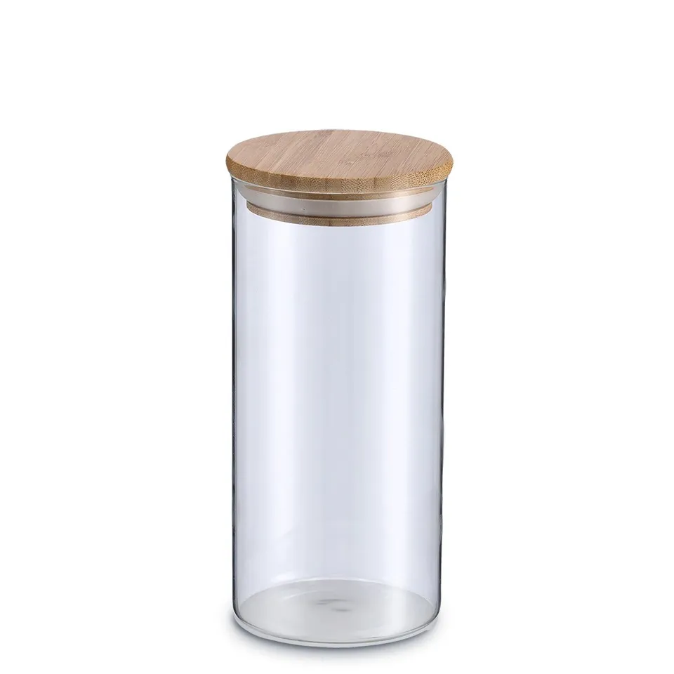zeller-k-che-vorratsglas-bambusdeckel-1400-ml-aufbewahrungsglas image 1
