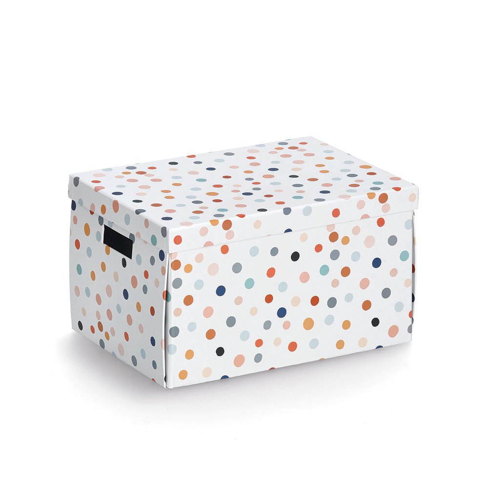 zeller-present-home-aufbewahrungsbox-dots-karton-mit-griff image 1