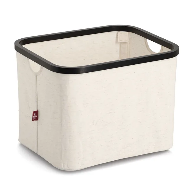 zeller-present-home-living-aufbewahrungskorb-creme-schwarz image 1