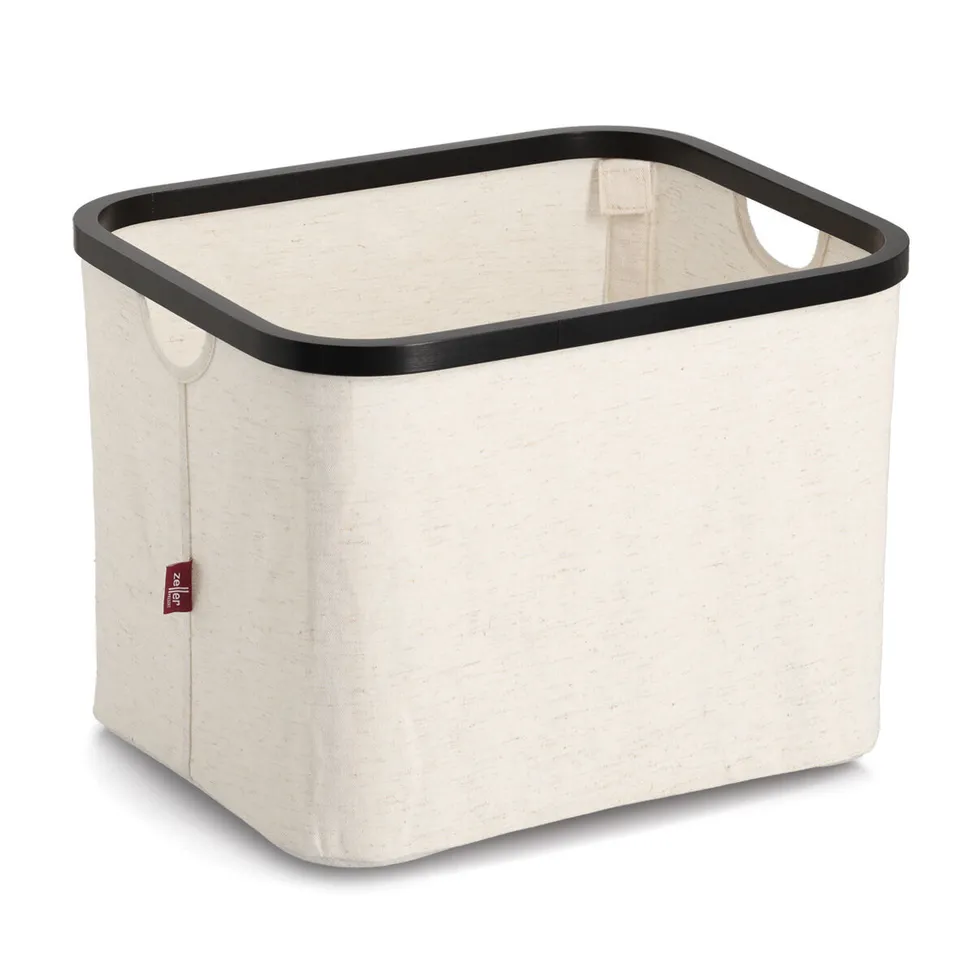 zeller-present-home-living-aufbewahrungskorb-creme-schwarz image 1