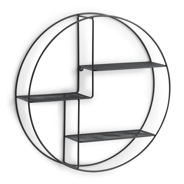 zeller-present-home-living-wandregal-metall-schwarz-3-b-den image 1