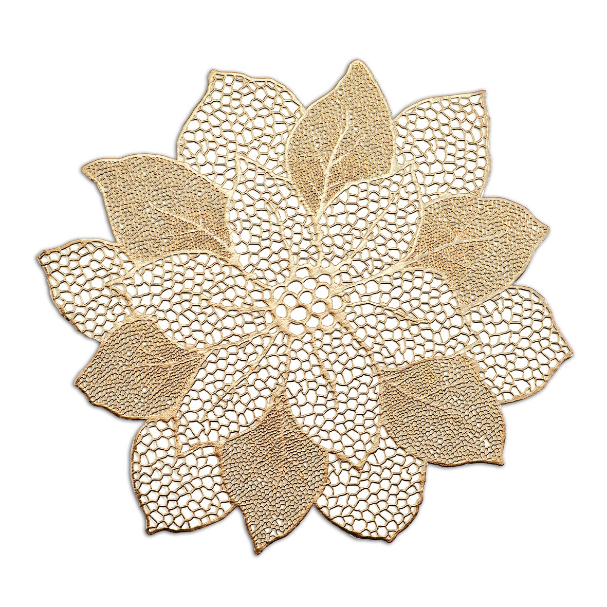 zeller-present-table-flower-platzset-gold-kunststoff-pvc image 1