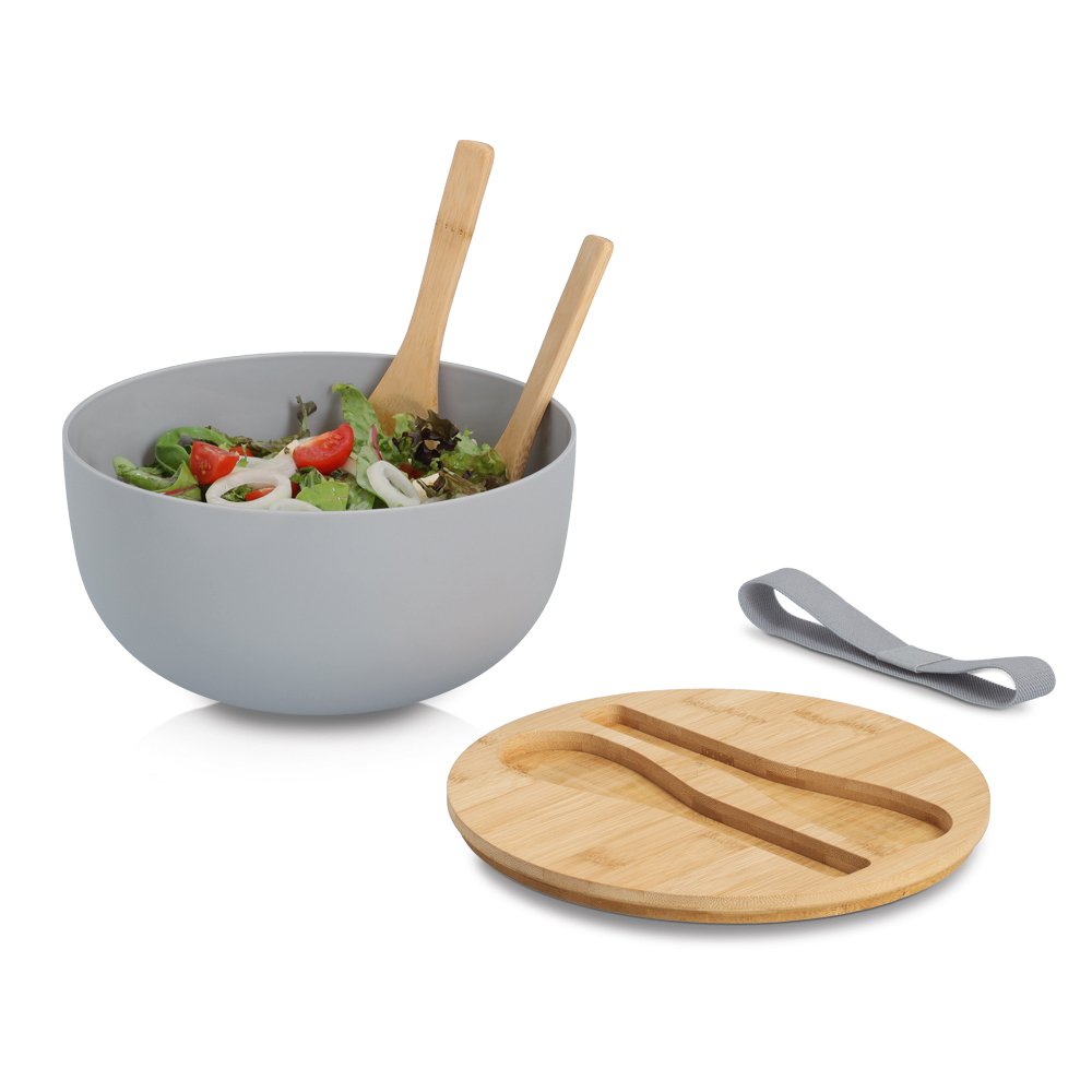 zeller-present-k-che-salatsch-ssel-set-4-tlg-bambus-grau image 2