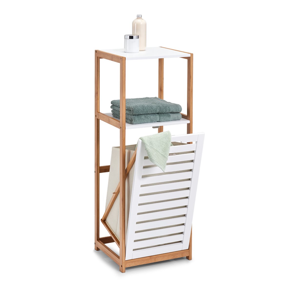 zeller-present-home-living-standregal-mit-w-schesammler-bambus-wei image 3