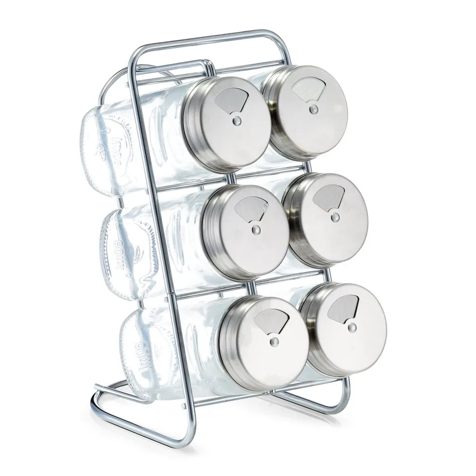zeller-present-k-che-gew-rzst-nder-set-7-tlg-glas-edelstahl image 1